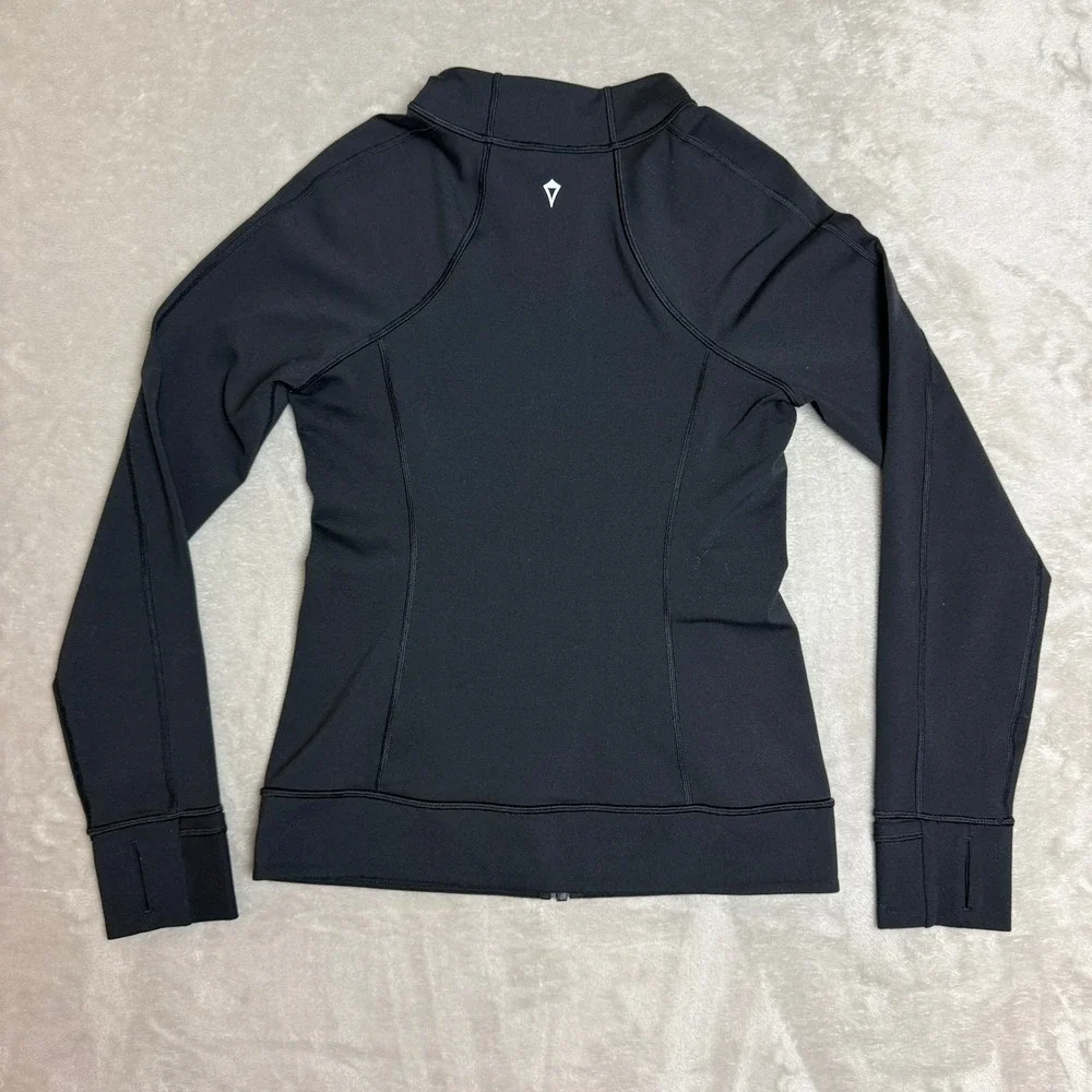 Ivivva by Lululemon Perfect your Practice Jacket Girls 14 Black Full Zip Slim EC